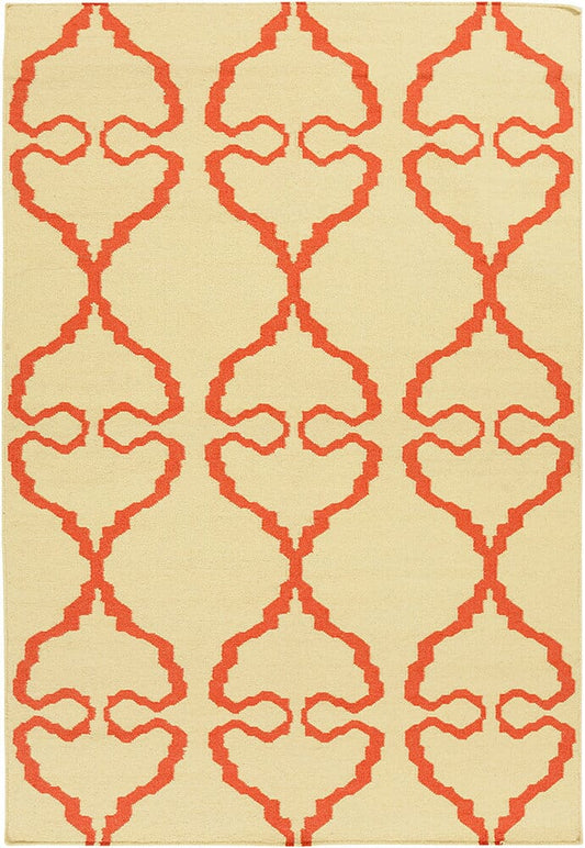 Chandra Lima Lim-25736 Orange Geometric Area Rug