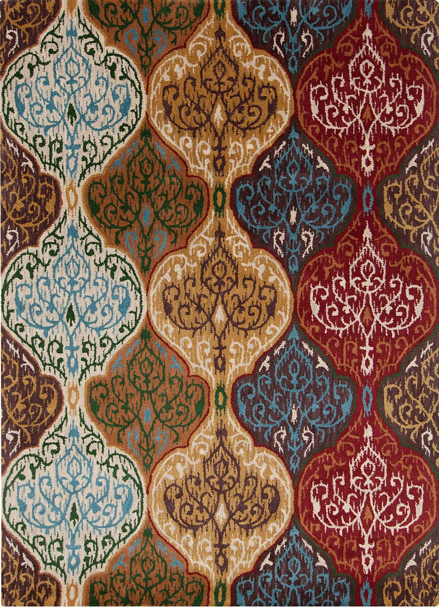 Chandra Lina Lin-32007 Multi Damask Area Rug