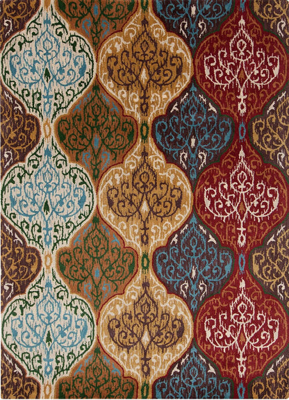 Chandra Lina Lin-32007 Multi Damask Area Rug