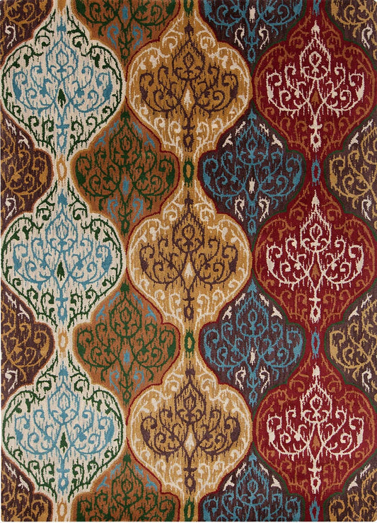 Chandra Lina Lin-32007 Multi Damask Area Rug