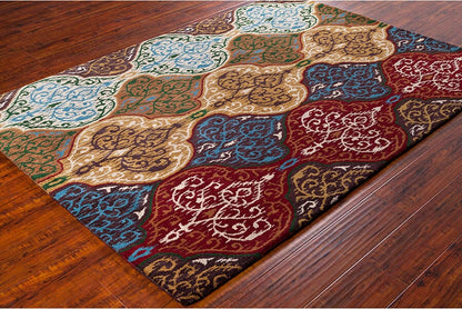 Chandra Lina Lin-32007 Multi Damask Area Rug