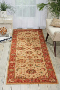 Nourison Living Treasures li04 Ivory  /  Red Area Rug