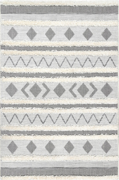 Nuloom Tribal Lora Ntr1621B Off White Area Rug