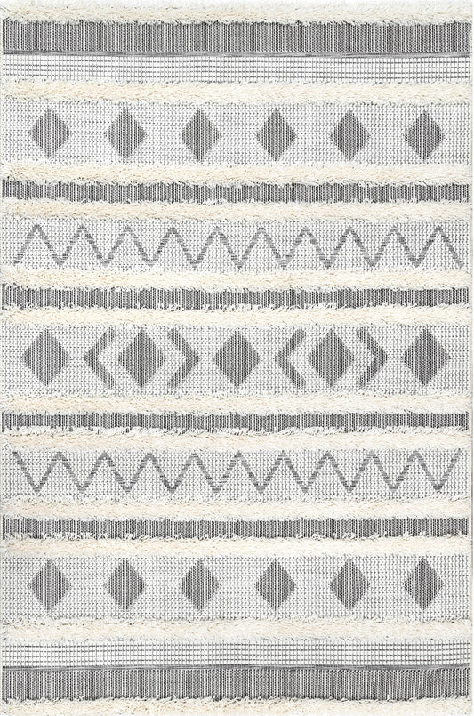 Nuloom Tribal Lora Ntr1621B Off White Area Rug