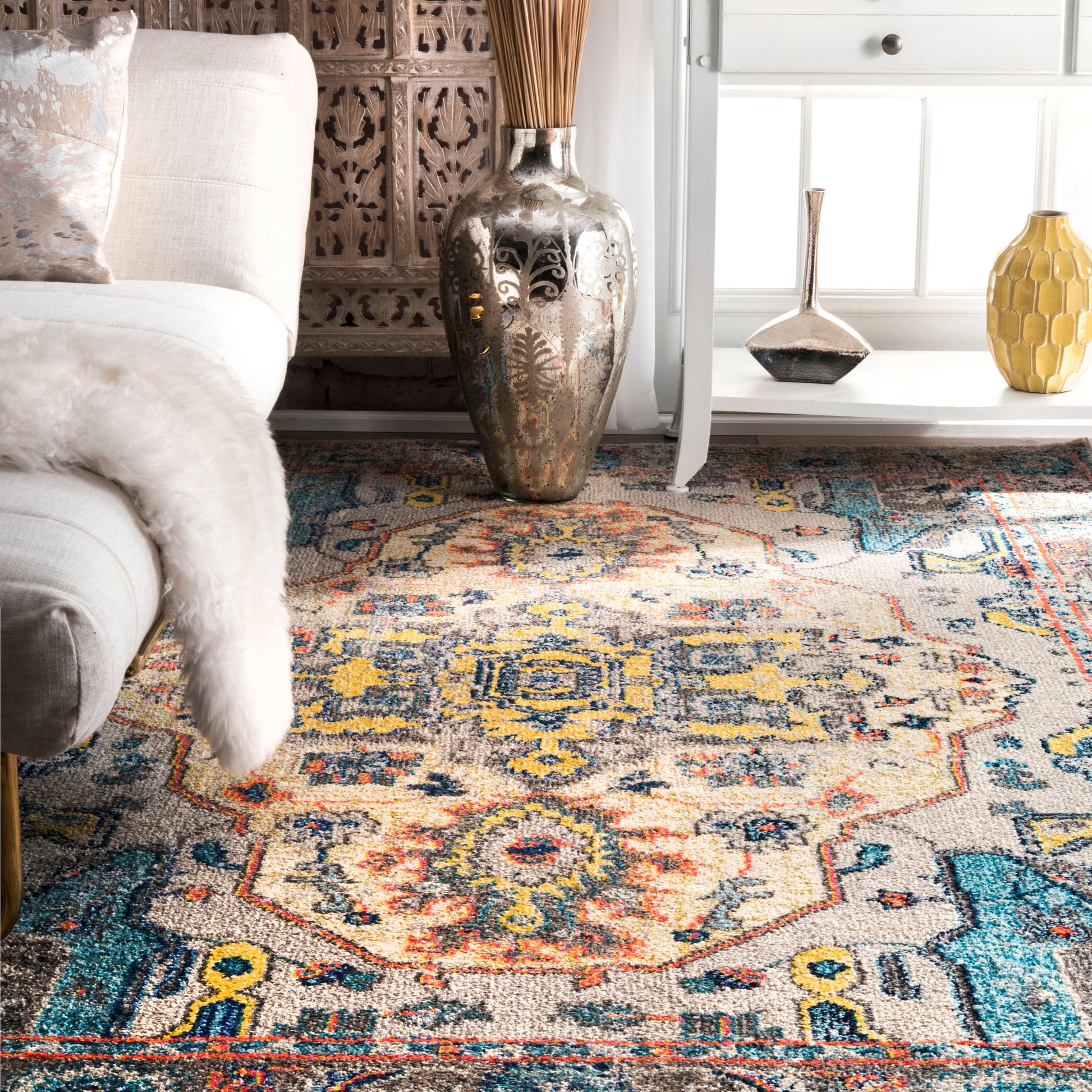 Nuloom Corbett Bohemian Nco2240B Gray Area Rug