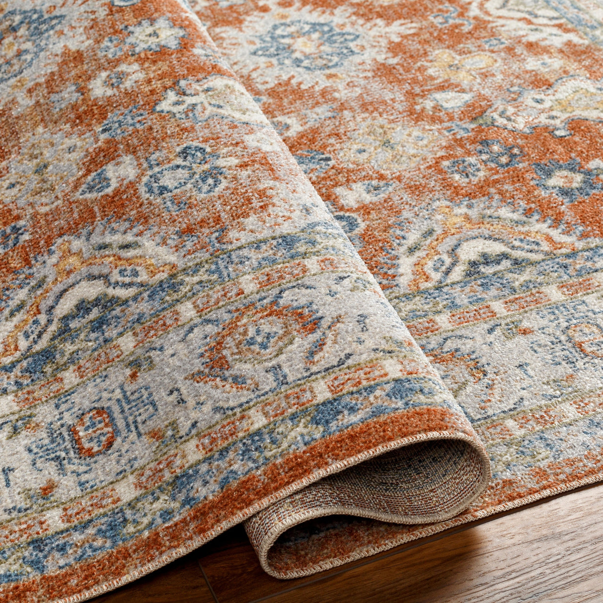 Surya Machine Washable Lillian Lll-2324 Orange Rug.