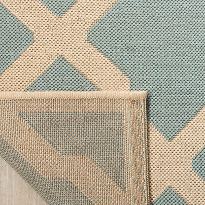 Safavieh Linden Lnd122K Aqua / Cream Geometric Area Rug