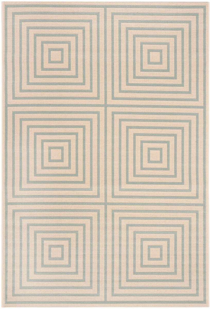 Safavieh Linden Lnd123L Cream / Aqua Geometric Area Rug