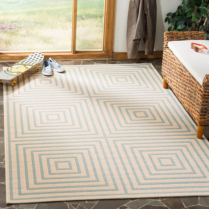 Safavieh Linden Lnd123L Cream / Aqua Geometric Area Rug