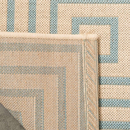 Safavieh Linden Lnd123L Cream / Aqua Geometric Area Rug