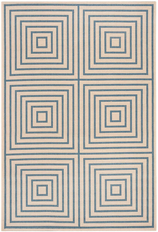 Safavieh Linden Lnd123N Cream / Blue Geometric Area Rug