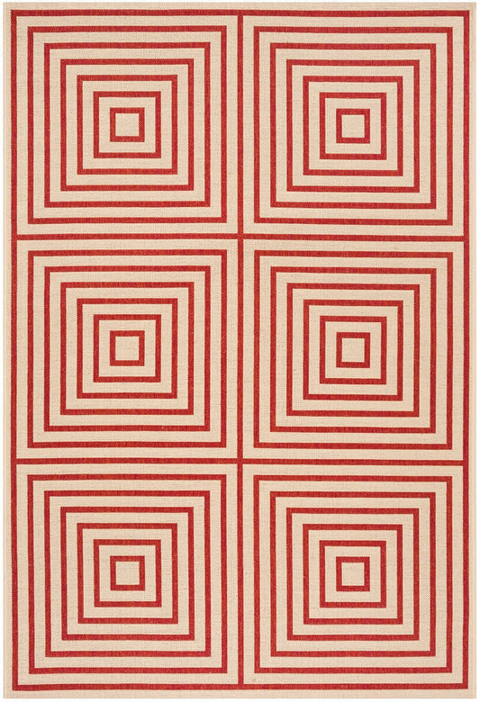 Safavieh Linden Lnd123Q Red / Creme Geometric Area Rug