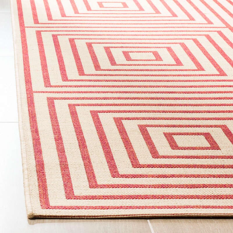 Safavieh Linden Lnd123Q Red / Creme Geometric Area Rug