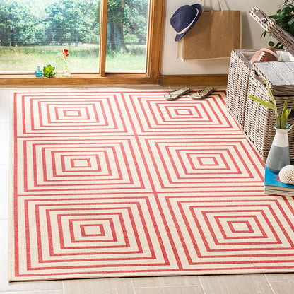 Safavieh Linden Lnd123Q Red / Creme Geometric Area Rug