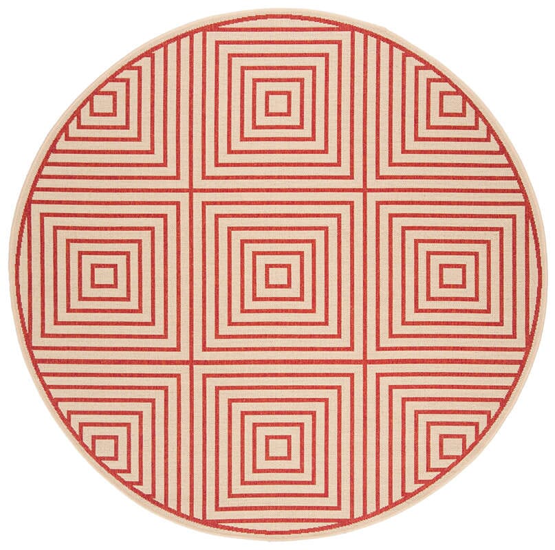 Safavieh Linden Lnd123Q Red / Creme Geometric Area Rug