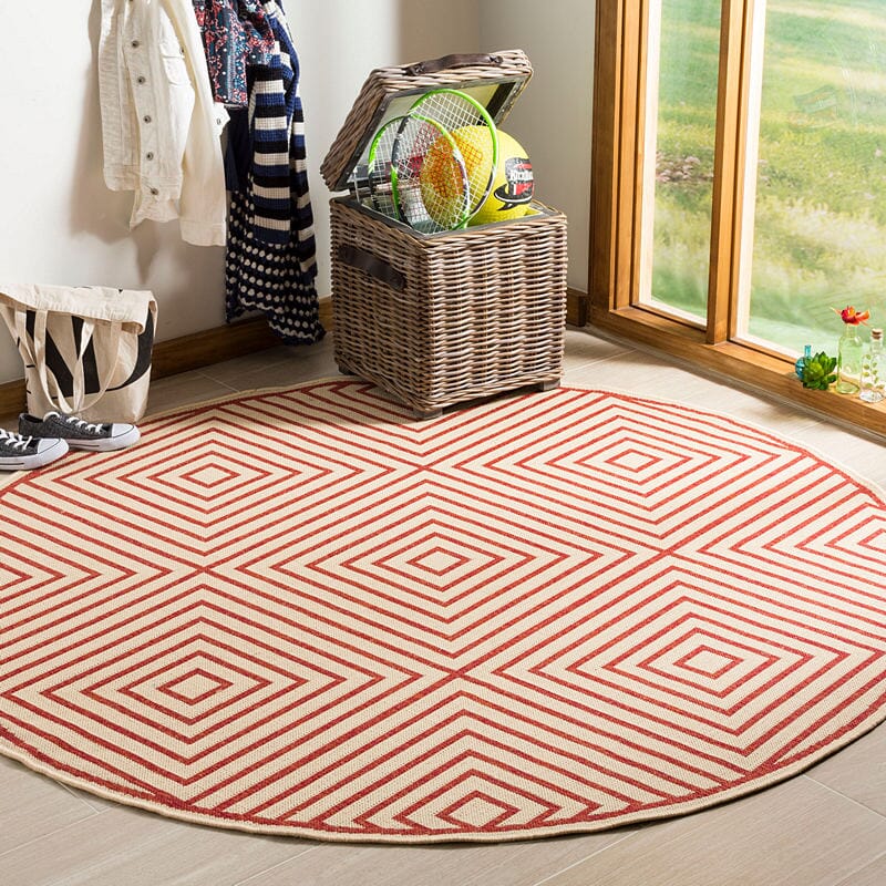 Safavieh Linden Lnd123Q Red / Creme Geometric Area Rug