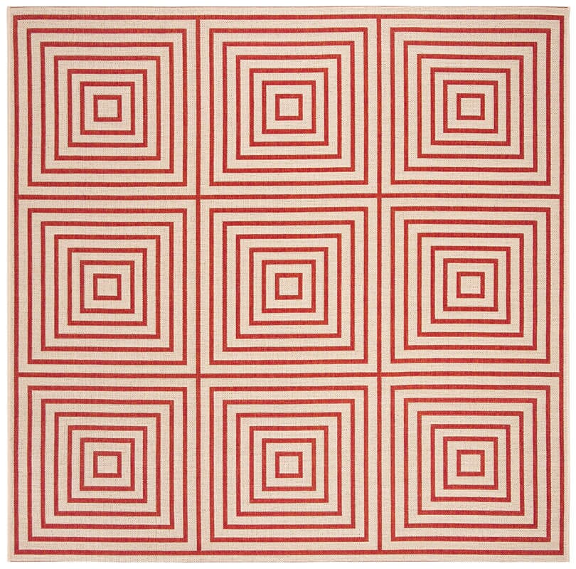 Safavieh Linden Lnd123Q Red / Creme Geometric Area Rug