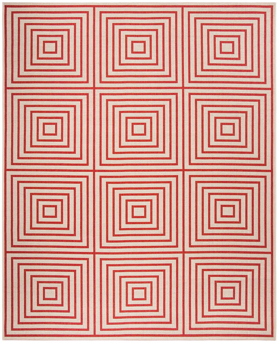 Safavieh Linden Lnd123Q Red / Creme Geometric Area Rug