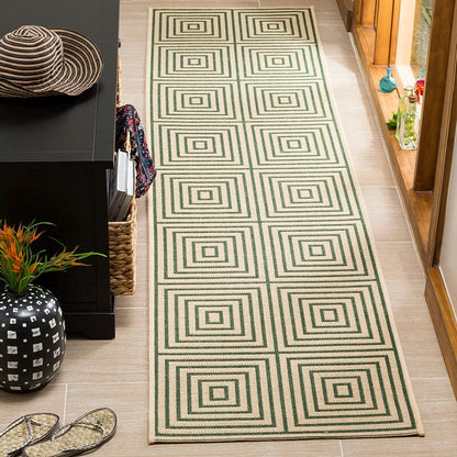 Safavieh Linden Lnd123W Cream / Green Geometric Area Rug