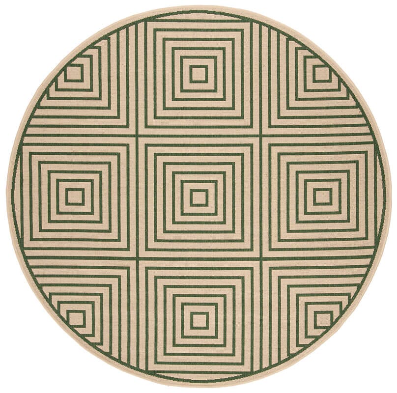 Safavieh Linden Lnd123W Cream / Green Geometric Area Rug