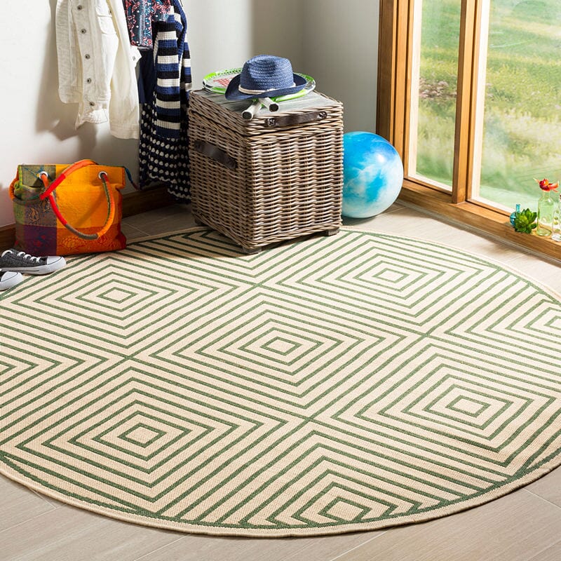 Safavieh Linden Lnd123W Cream / Green Geometric Area Rug