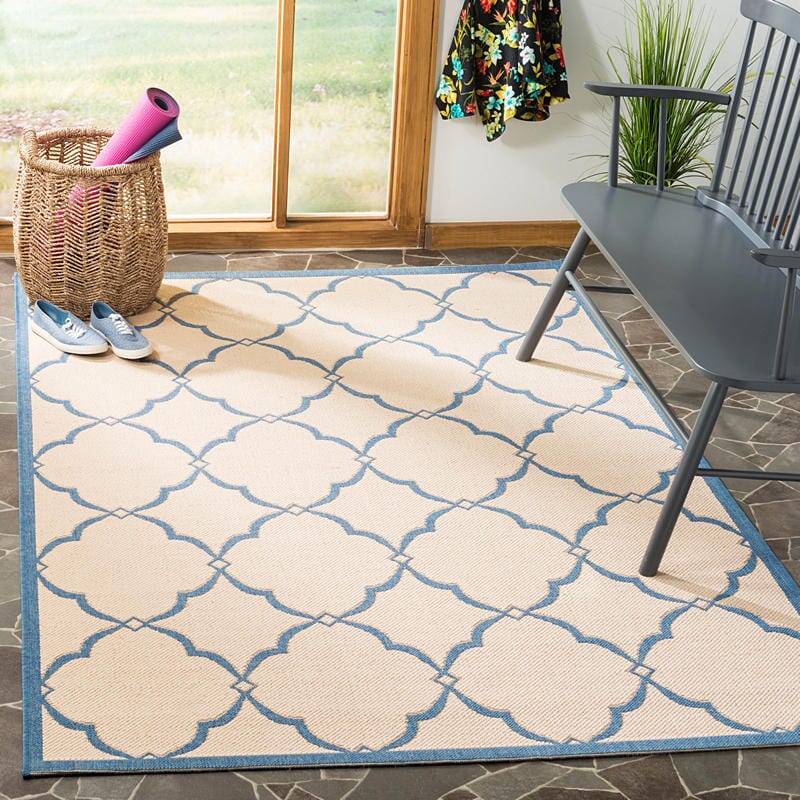 Safavieh Linden Lnd125N Cream / Blue Geometric Area Rug