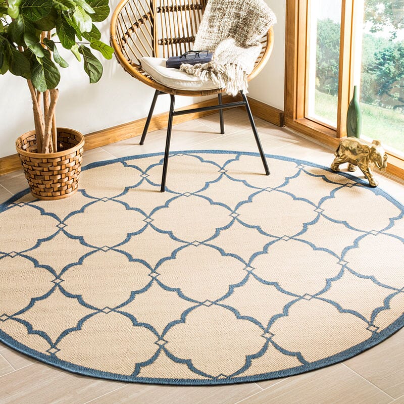 Safavieh Linden Lnd125N Cream / Blue Geometric Area Rug