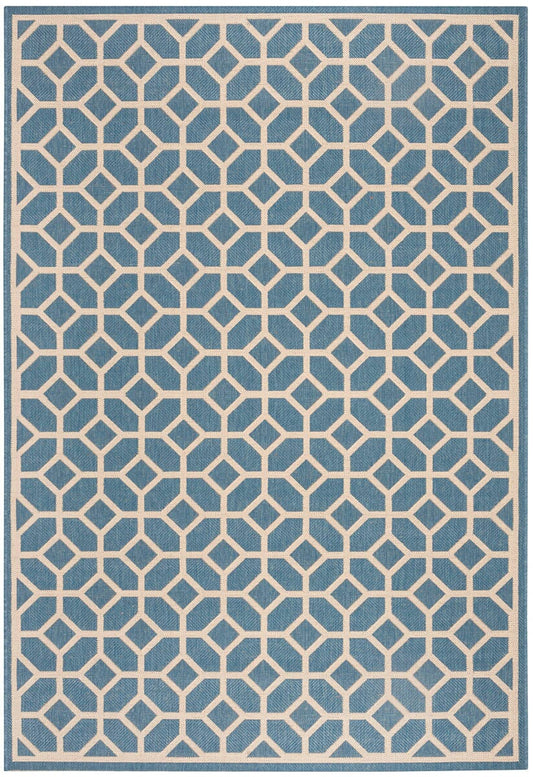 Safavieh Linden Lnd127M Blue / Creme Geometric Area Rug