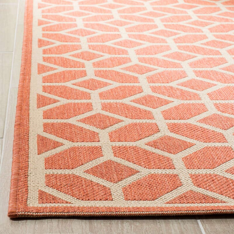 Safavieh Linden Lnd127P Rust / Creme Geometric Area Rug