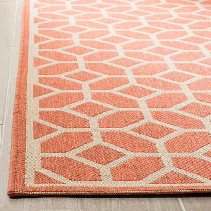 Safavieh Linden Lnd127P Rust / Creme Geometric Area Rug