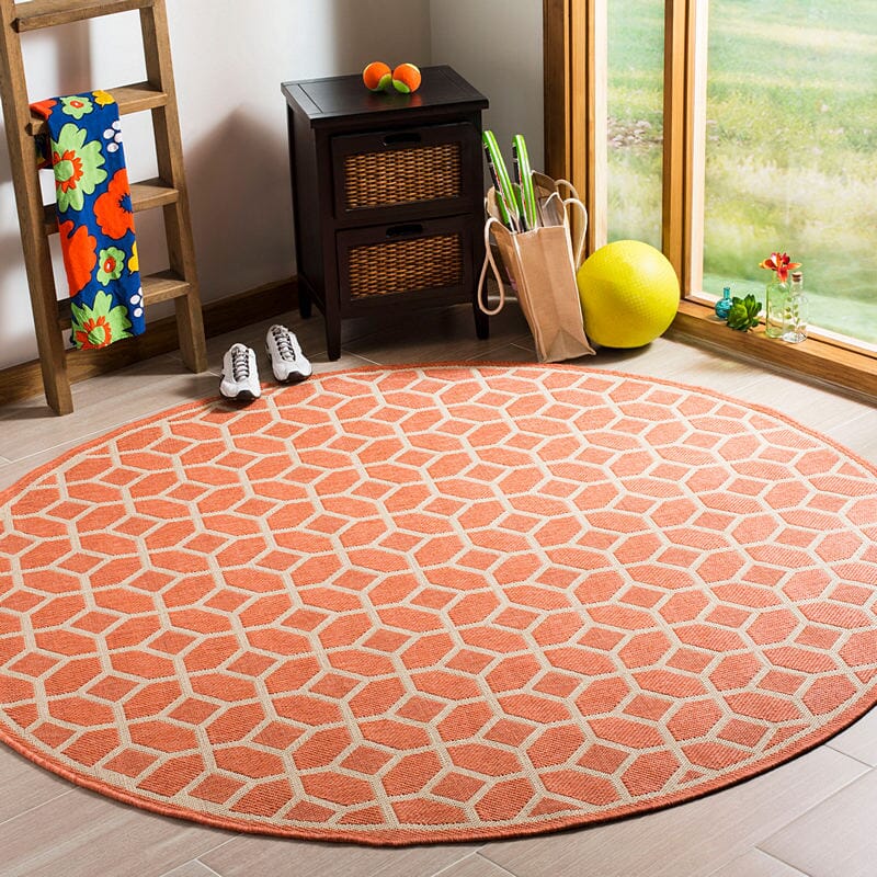 Safavieh Linden Lnd127P Rust / Creme Geometric Area Rug