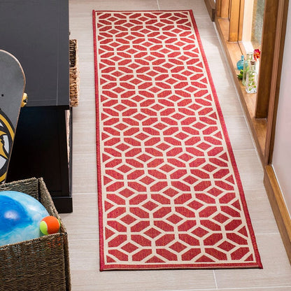 Safavieh Linden Lnd127Q Red / Creme Geometric Area Rug