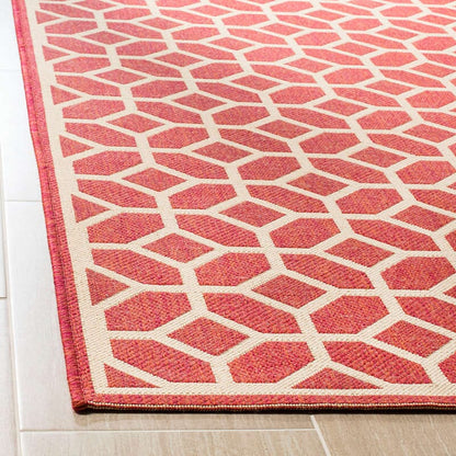 Safavieh Linden Lnd127Q Red / Creme Geometric Area Rug