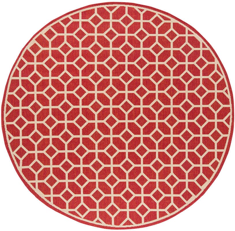 Safavieh Linden Lnd127Q Red / Creme Geometric Area Rug