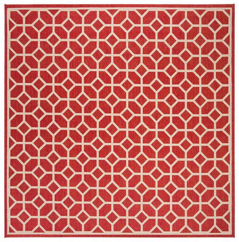 Safavieh Linden Lnd127Q Red / Creme Geometric Area Rug