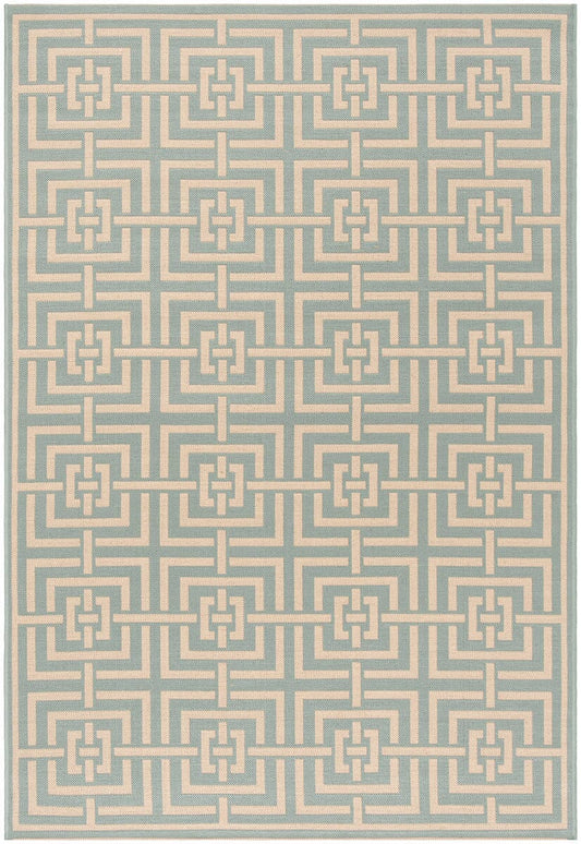 Safavieh Linden Lnd128K Aqua / Cream Geometric Area Rug