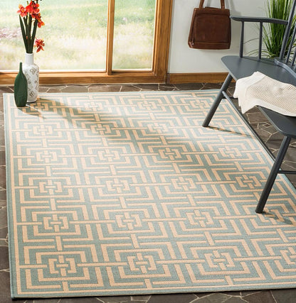 Safavieh Linden Lnd128K Aqua / Cream Geometric Area Rug