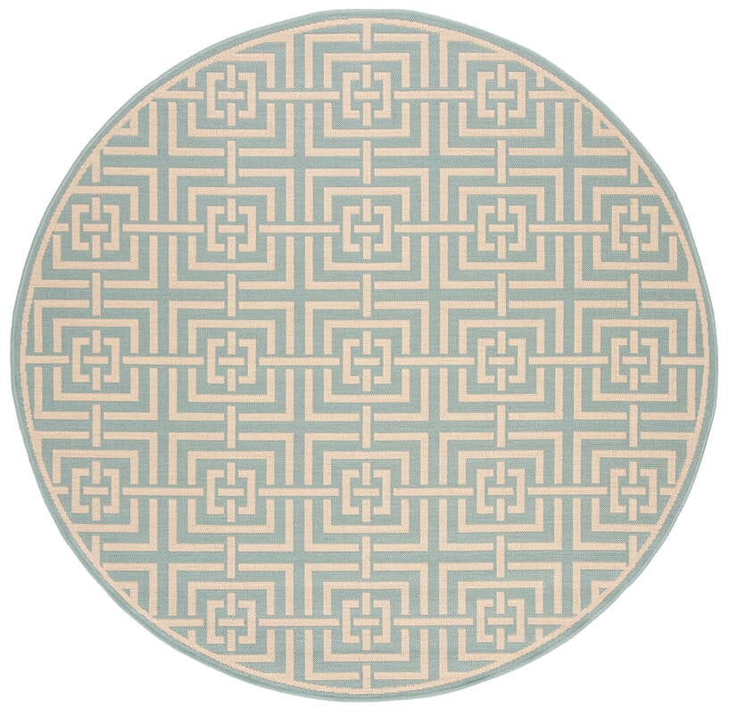 Safavieh Linden Lnd128K Aqua / Cream Geometric Area Rug