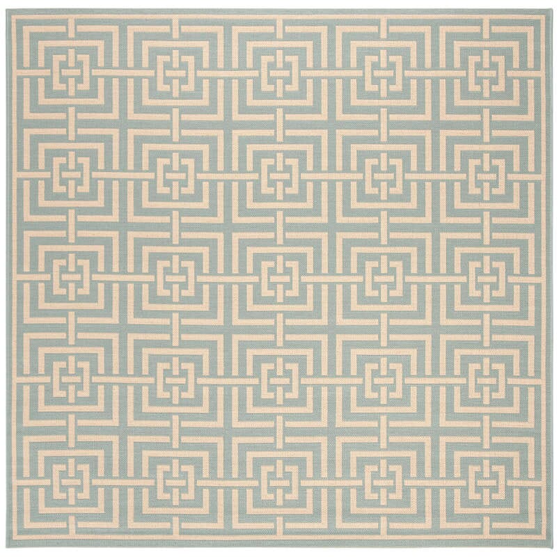 Safavieh Linden Lnd128K Aqua / Cream Geometric Area Rug