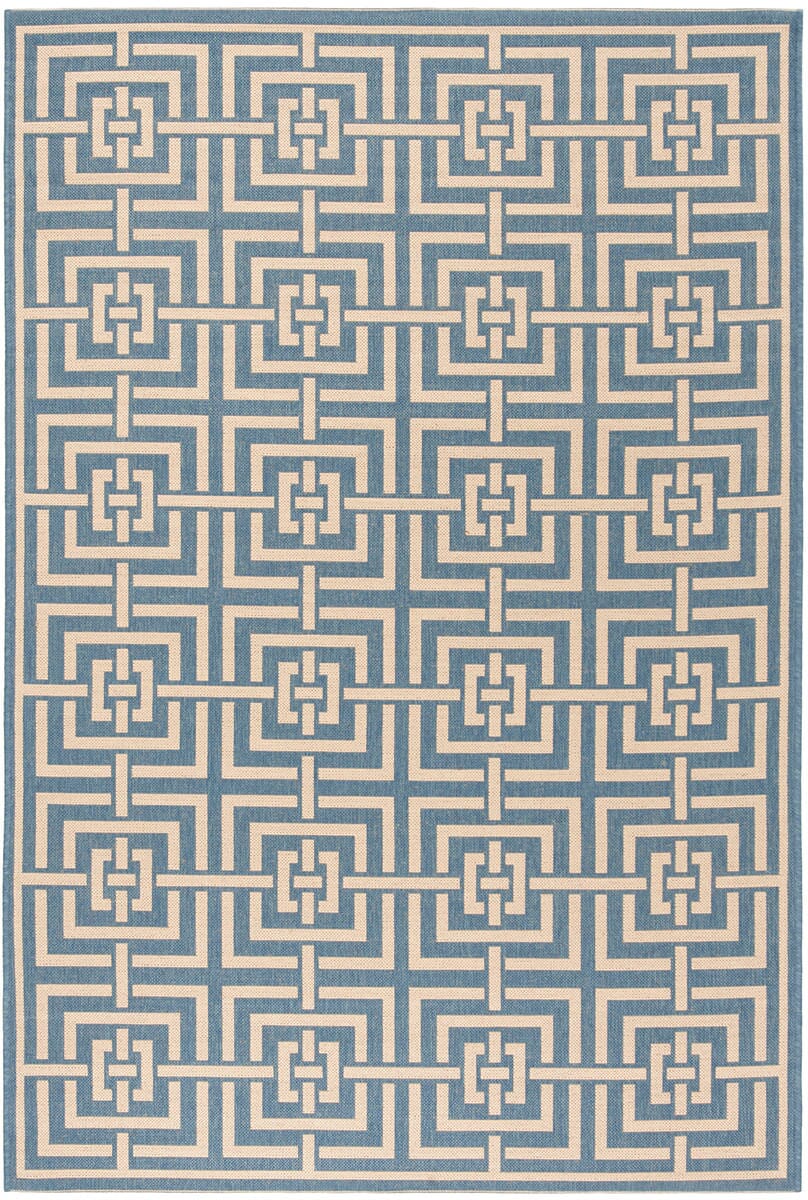 Safavieh Linden Lnd128M Blue / Creme Geometric Area Rug