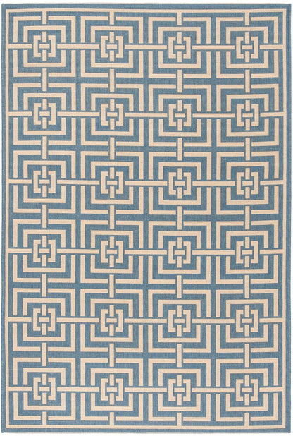 Safavieh Linden Lnd128M Blue / Creme Geometric Area Rug