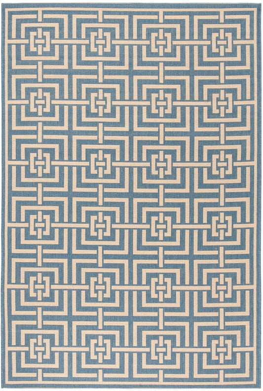 Safavieh Linden Lnd128M Blue / Creme Geometric Area Rug