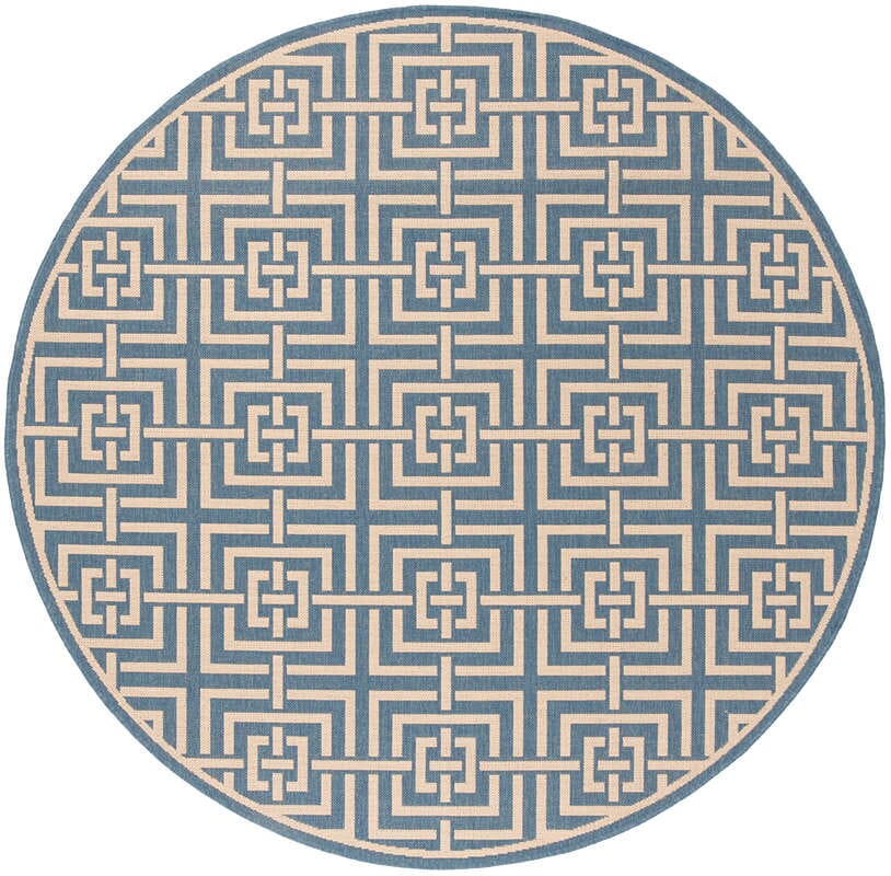 Safavieh Linden Lnd128M Blue / Creme Geometric Area Rug