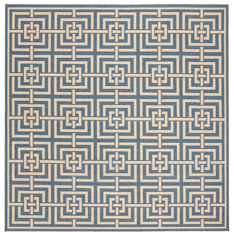 Safavieh Linden Lnd128M Blue / Creme Geometric Area Rug