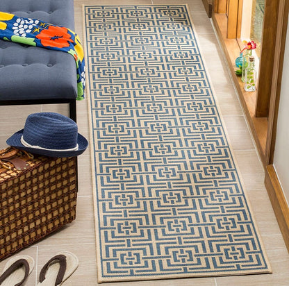 Safavieh Linden Lnd128N Cream / Blue Geometric Area Rug