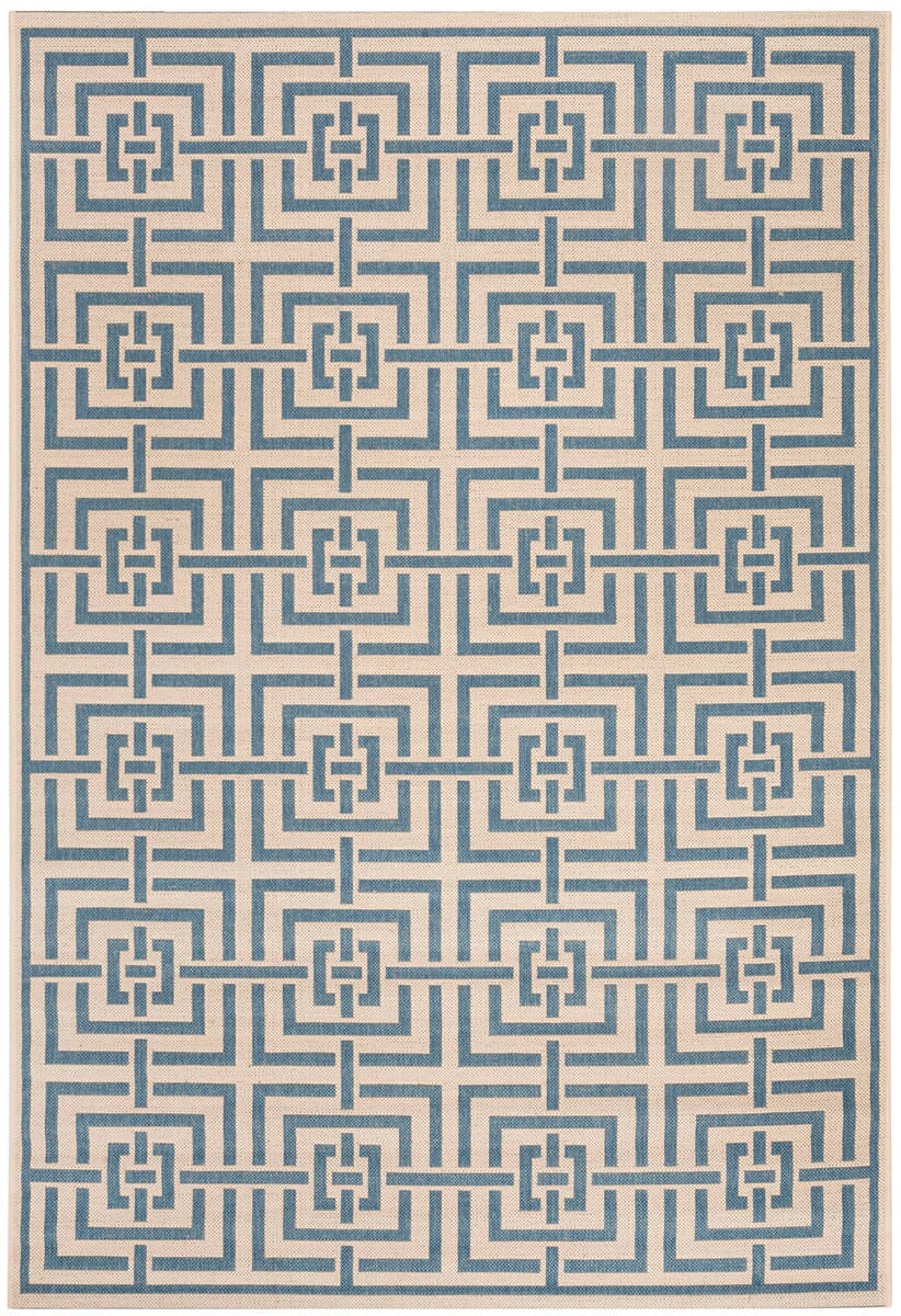 Safavieh Linden Lnd128N Cream / Blue Geometric Area Rug