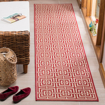 Safavieh Linden Lnd128Q Red / Creme Geometric Area Rug