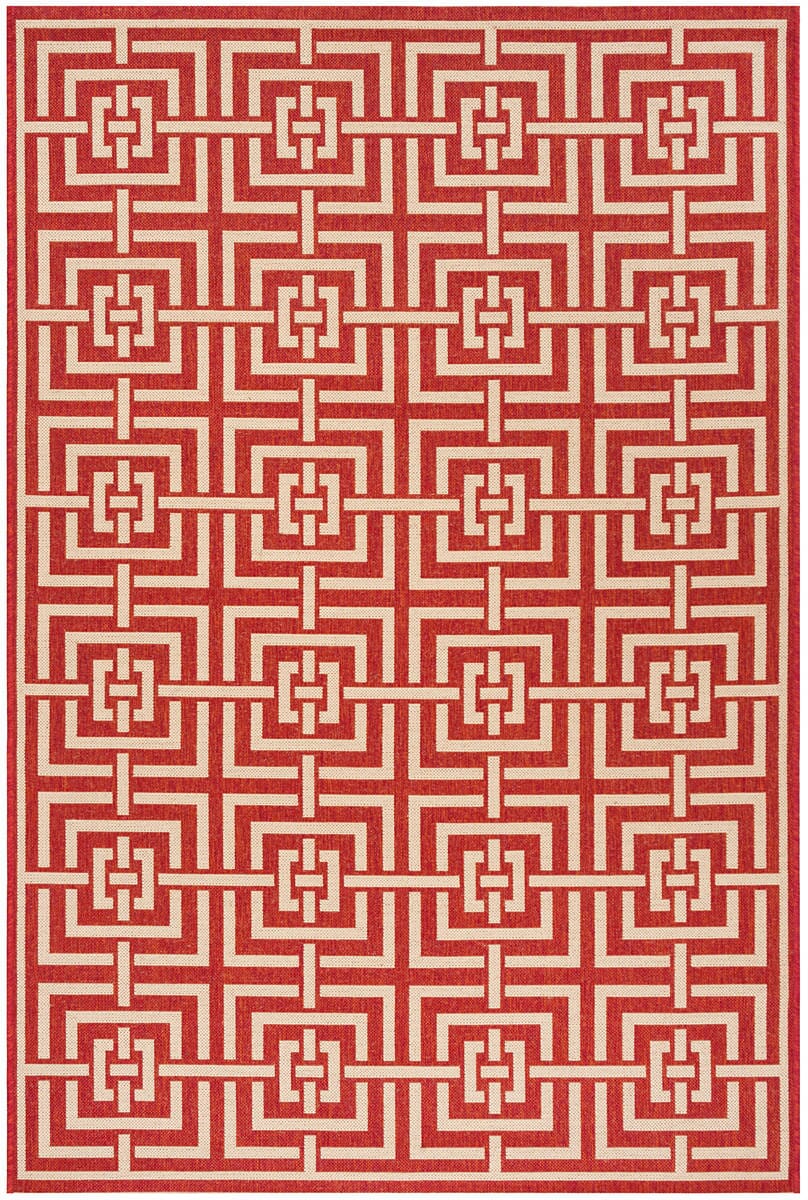 Safavieh Linden Lnd128Q Red / Creme Geometric Area Rug