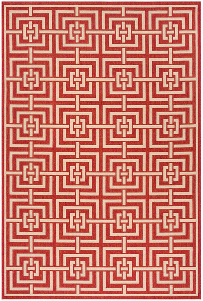 Safavieh Linden Lnd128Q Red / Creme Geometric Area Rug