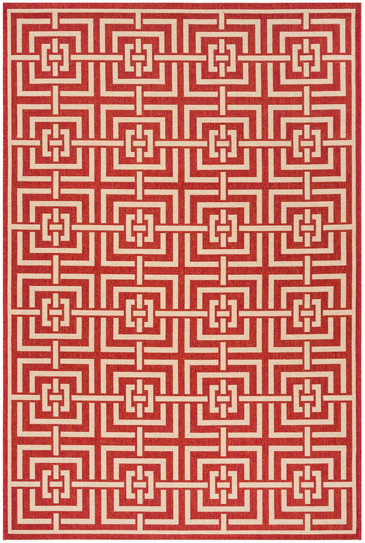 Safavieh Linden Lnd128Q Red / Creme Geometric Area Rug